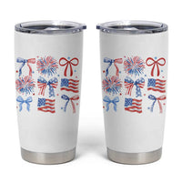 Coquette 4th Of July Tumbler Cup Patriotic Bow American Flag - Wonder Print Shop