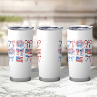 Coquette 4th Of July Tumbler Cup Patriotic Bow American Flag - Wonder Print Shop