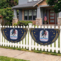 She Loves Jesus And America Too Patriotic Fan Flag Christian 4th of July Messy Bun Flag
