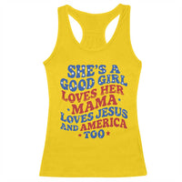 Good Girl Loves Mama Jesus and America Racerback Tank Top Retro Patriotic 4th of July USA - Wonder Print Shop