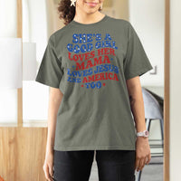 Good Girl Loves Mama Jesus and America T Shirt For Women Retro Patriotic 4th of July USA - Wonder Print Shop