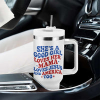 Good Girl Loves Mama Jesus and America Tumbler With Handle Retro Patriotic 4th of July USA - Wonder Print Shop