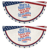 Good Girl Loves Mama Jesus and America Patriotic Fan Flag Retro 4th of July USA