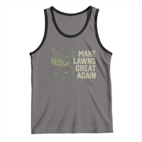 Funny Lawn Mower Dad Gardener Tank Top Make Lawns Great Again Fathers Day American Flag - Wonder Print Shop