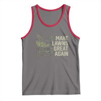 Funny Lawn Mower Dad Gardener Tank Top Make Lawns Great Again Fathers Day American Flag - Wonder Print Shop