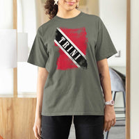 Trinidad and Tobago Flag T Shirt For Women Caribbean Souvenir - Wonder Print Shop