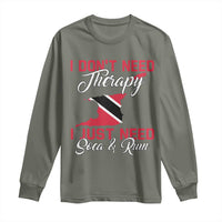 Funny Trini Long Sleeve Shirt Just Need Soca & Rum Trinidad and Tobago Flag - Wonder Print Shop