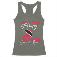 Funny Trini Racerback Tank Top Just Need Soca & Rum Trinidad and Tobago Flag - Wonder Print Shop