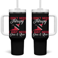 Funny Trini Tumbler With Handle Just Need Soca & Rum Trinidad and Tobago Flag - Wonder Print Shop