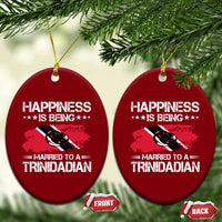 Happiness Is Being Married to a Trinidadian Ceramic Ornament Trinidad & Tobago Flag Couples Gift - Wonder Print Shop