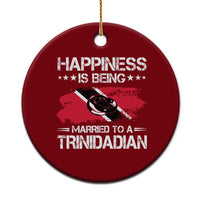Happiness Is Being Married to a Trinidadian Ceramic Ornament Trinidad & Tobago Flag Couples Gift - Wonder Print Shop