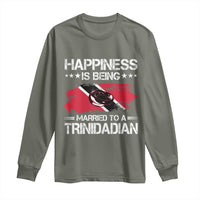 Happiness Is Being Married to a Trinidadian Long Sleeve Shirt Trinidad & Tobago Flag Couples Gift - Wonder Print Shop