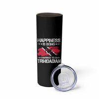 Happiness Is Being Married to a Trinidadian Skinny Tumbler Trinidad & Tobago Flag Couples Gift - Wonder Print Shop