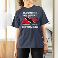 Happiness Is Being Married to a Trinidadian T Shirt For Women Trinidad & Tobago Flag Couples Gift - Wonder Print Shop