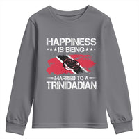 Happiness Is Being Married to a Trinidadian Youth Sweatshirt Trinidad & Tobago Flag Couples Gift - Wonder Print Shop