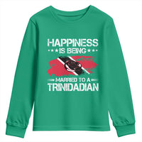 Happiness Is Being Married to a Trinidadian Youth Sweatshirt Trinidad & Tobago Flag Couples Gift - Wonder Print Shop