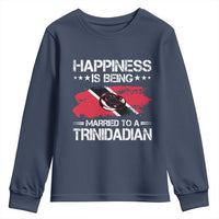 Happiness Is Being Married to a Trinidadian Youth Sweatshirt Trinidad & Tobago Flag Couples Gift - Wonder Print Shop