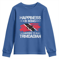 Happiness Is Being Married to a Trinidadian Youth Sweatshirt Trinidad & Tobago Flag Couples Gift - Wonder Print Shop
