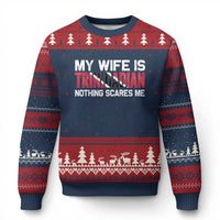My Wife Is Trinidadian Nothing Scares Me Puerto Rican Ugly Christmas Sweater Funny Trinidad & Tobago Husband Gift - Wonder Print Shop