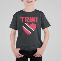 Trini Pride T Shirt For Kid Trinidad and Tobago Heart Flag Caribbean Roots - Wonder Print Shop
