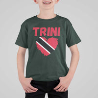 Trini Pride T Shirt For Kid Trinidad and Tobago Heart Flag Caribbean Roots - Wonder Print Shop