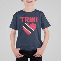 Trini Pride T Shirt For Kid Trinidad and Tobago Heart Flag Caribbean Roots - Wonder Print Shop