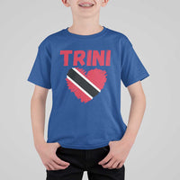 Trini Pride T Shirt For Kid Trinidad and Tobago Heart Flag Caribbean Roots - Wonder Print Shop