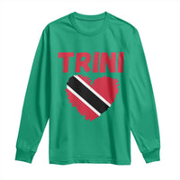 Trini Pride Long Sleeve Shirt Trinidad and Tobago Heart Flag Caribbean Roots - Wonder Print Shop