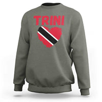 Trini Pride Sweatshirt Trinidad and Tobago Heart Flag Caribbean Roots - Wonder Print Shop