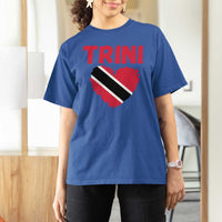 Trini Pride T Shirt For Women Trinidad and Tobago Heart Flag Caribbean Roots - Wonder Print Shop