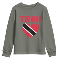 Trini Pride Youth Sweatshirt Trinidad and Tobago Heart Flag Caribbean Roots - Wonder Print Shop