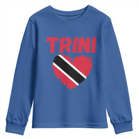Trini Pride Youth Sweatshirt Trinidad and Tobago Heart Flag Caribbean Roots - Wonder Print Shop