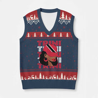 Proud Trini Afro Black Woman V-Neck Knit Sweater Vest Trinidad and Tobago Flag Pride - Wonder Print Shop