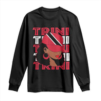Proud Trini Afro Black Woman Long Sleeve Shirt Trinidad and Tobago Flag Pride - Wonder Print Shop