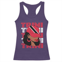 Proud Trini Afro Black Woman Racerback Tank Top Trinidad and Tobago Flag Pride - Wonder Print Shop