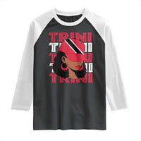 Proud Trini Afro Black Woman Raglan Shirt Trinidad and Tobago Flag Pride - Wonder Print Shop