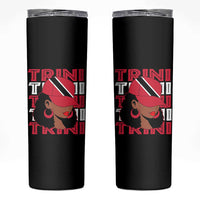 Proud Trini Afro Black Woman Skinny Tumbler Trinidad and Tobago Flag Pride - Wonder Print Shop