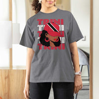 Proud Trini Afro Black Woman T Shirt For Women Trinidad and Tobago Flag Pride - Wonder Print Shop