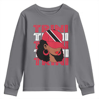 Proud Trini Afro Black Woman Youth Sweatshirt Trinidad and Tobago Flag Pride - Wonder Print Shop