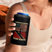 American Grown Trini Roots 4 in 1 Can Cooler Tumbler Trinidad and Tobago USA Flag Trinidadian Proud Us - Wonder Print Shop