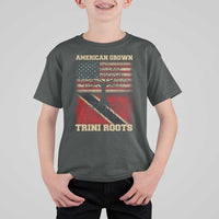 American Grown Trini Roots T Shirt For Kid Trinidad and Tobago USA Flag Trinidadian Proud Us - Wonder Print Shop