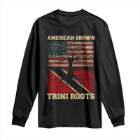 American Grown Trini Roots Long Sleeve Shirt Trinidad and Tobago USA Flag Trinidadian Proud Us - Wonder Print Shop