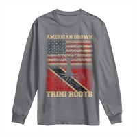 American Grown Trini Roots Long Sleeve Shirt Trinidad and Tobago USA Flag Trinidadian Proud Us - Wonder Print Shop