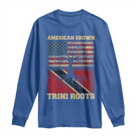 American Grown Trini Roots Long Sleeve Shirt Trinidad and Tobago USA Flag Trinidadian Proud Us - Wonder Print Shop