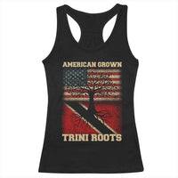 American Grown Trini Roots Racerback Tank Top Trinidad and Tobago USA Flag Trinidadian Proud Us - Wonder Print Shop