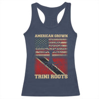 American Grown Trini Roots Racerback Tank Top Trinidad and Tobago USA Flag Trinidadian Proud Us - Wonder Print Shop