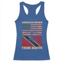 American Grown Trini Roots Racerback Tank Top Trinidad and Tobago USA Flag Trinidadian Proud Us - Wonder Print Shop