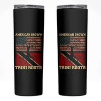 American Grown Trini Roots Skinny Tumbler Trinidad and Tobago USA Flag Trinidadian Proud Us - Wonder Print Shop
