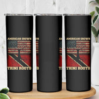 American Grown Trini Roots Skinny Tumbler Trinidad and Tobago USA Flag Trinidadian Proud Us - Wonder Print Shop