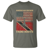 American Grown Trini Roots T Shirt Trinidad and Tobago USA Flag Trinidadian Proud Us - Wonder Print Shop